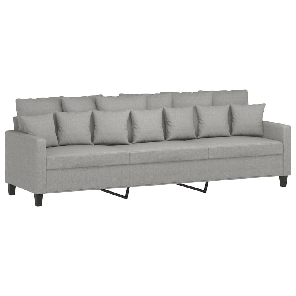Driezitsbank 210 cm stof lichtgrijs