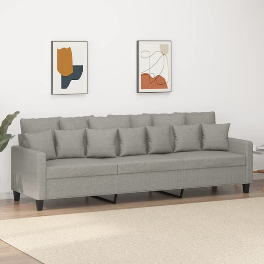 Driezitsbank 210 cm stof lichtgrijs is nu te koop bij PeponiXL, paradijselijk wonen!