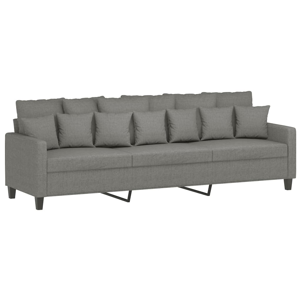 Driezitsbank 210 cm stof donkergrijs is nu te koop bij PeponiXL, paradijselijk wonen!