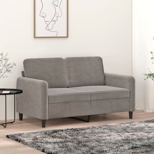 Tweezitsbank 120 cm fluweel lichtgrijs is nu te koop bij PeponiXL, paradijselijk wonen!