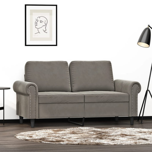 Tweezitsbank 120 cm fluweel lichtgrijs is nu te koop bij PeponiXL, paradijselijk wonen!