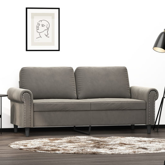 Tweezitsbank 140 cm fluweel lichtgrijs is nu te koop bij PeponiXL, paradijselijk wonen!