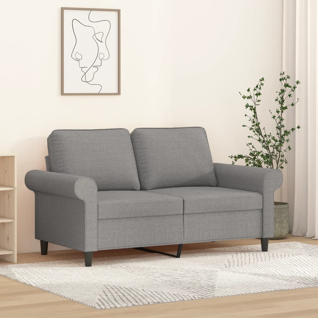 Tweezitsbank 120 cm stof lichtgrijs