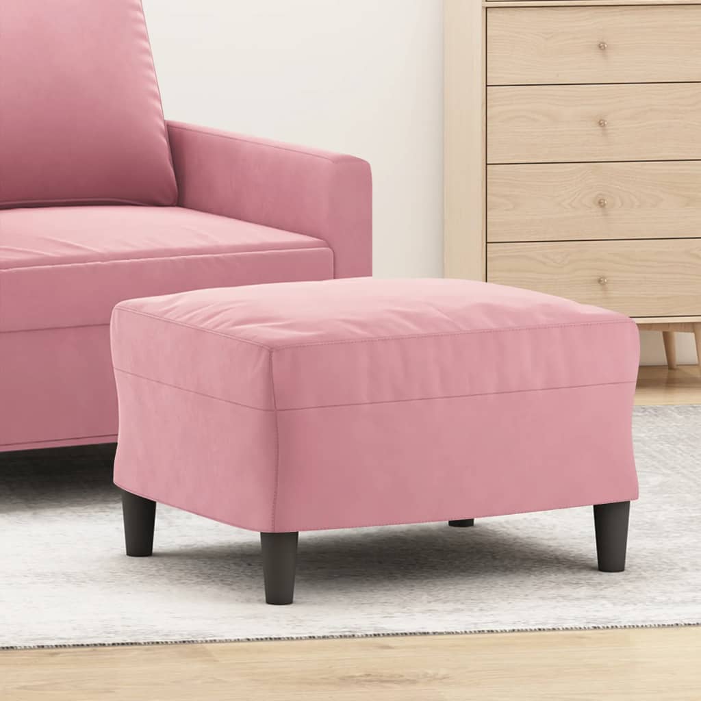 Voetenbank 60x50x41 cm fluweel roze is nu te koop bij PeponiXL, paradijselijk wonen!