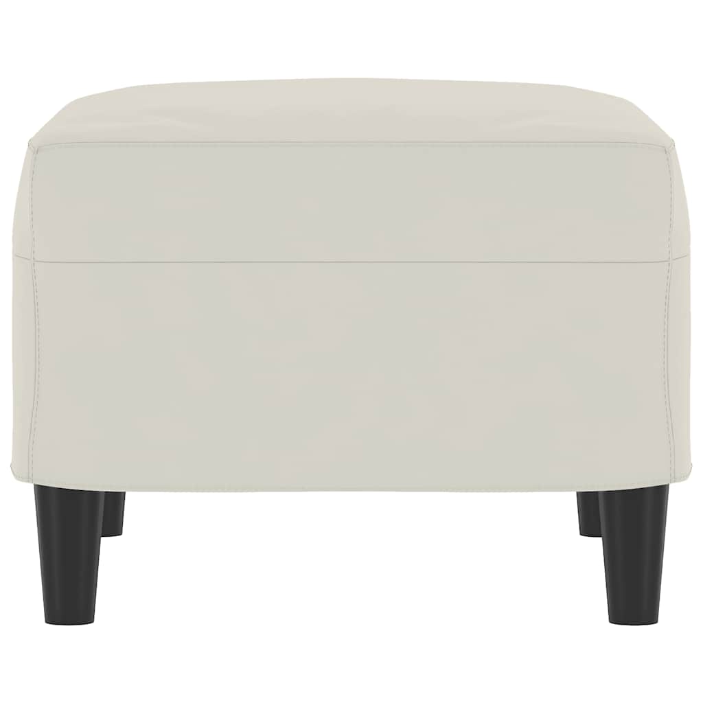 Voetenbank 60x50x41 cm fluweel crèmekleurig is nu te koop bij PeponiXL, paradijselijk wonen!