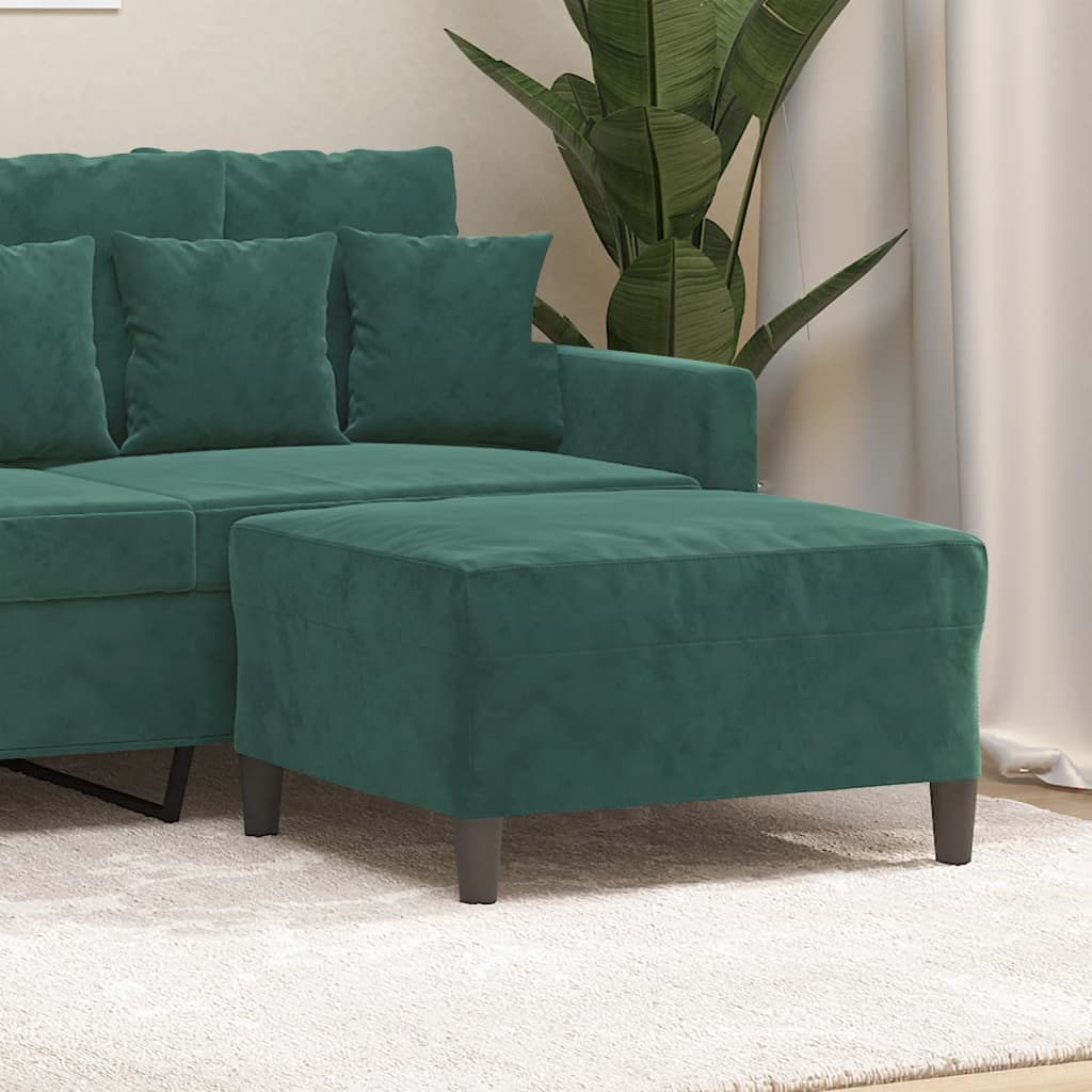 Voetenbank 70x55x41 cm fluweel donkergroen is nu te koop bij PeponiXL, paradijselijk wonen!