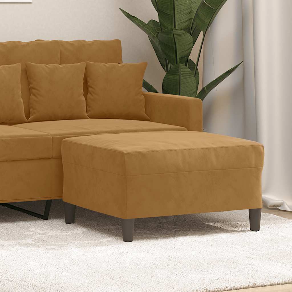 Voetenbank 70x55x41 cm fluweel bruin is nu te koop bij PeponiXL, paradijselijk wonen!