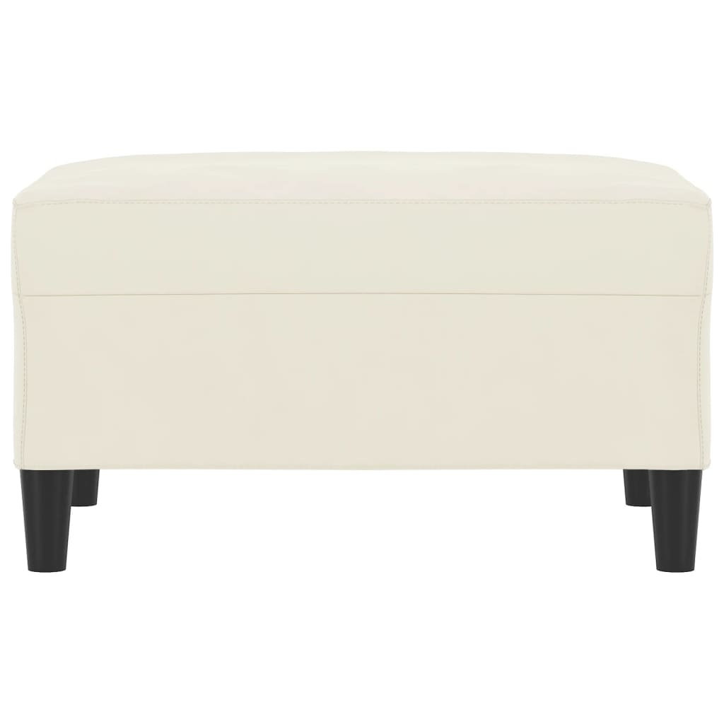 Voetenbank 70x55x41 cm fluweel crèmekleurig is nu te koop bij PeponiXL, paradijselijk wonen!