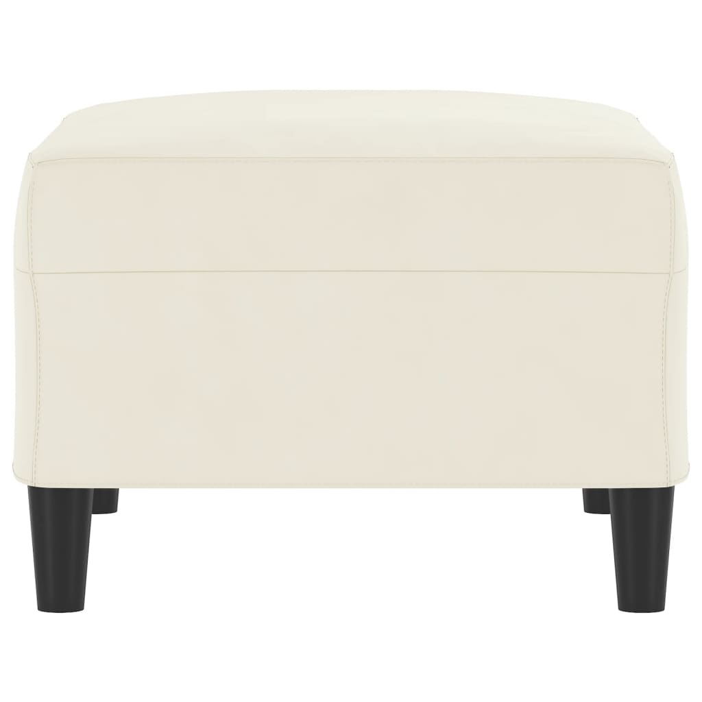 Voetenbank 70x55x41 cm fluweel crèmekleurig is nu te koop bij PeponiXL, paradijselijk wonen!