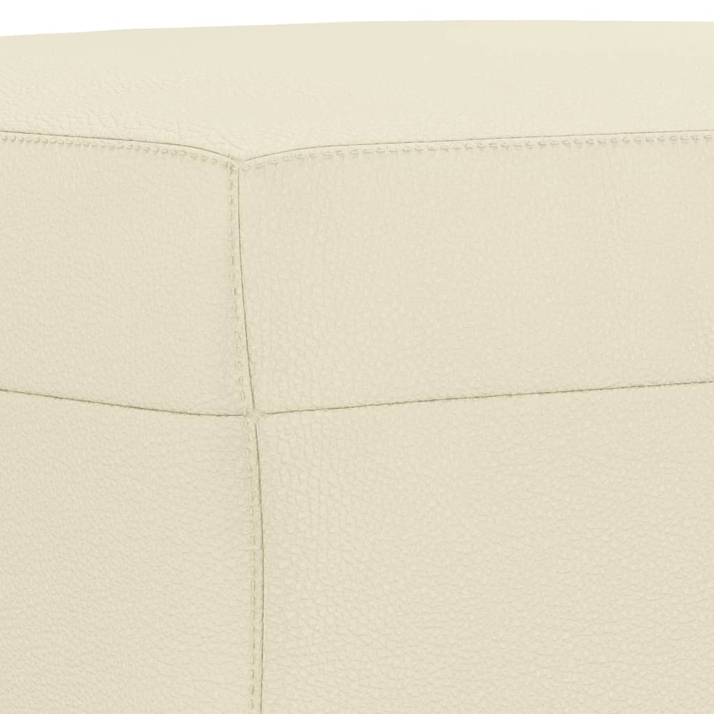 Voetenbank 60x50x41 cm kunstleer crèmekleurig is nu te koop bij PeponiXL, paradijselijk wonen!