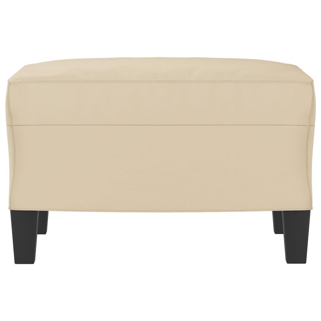 Voetenbank 60x50x41 cm microvezelstof crèmekleurig is nu te koop bij PeponiXL, paradijselijk wonen!