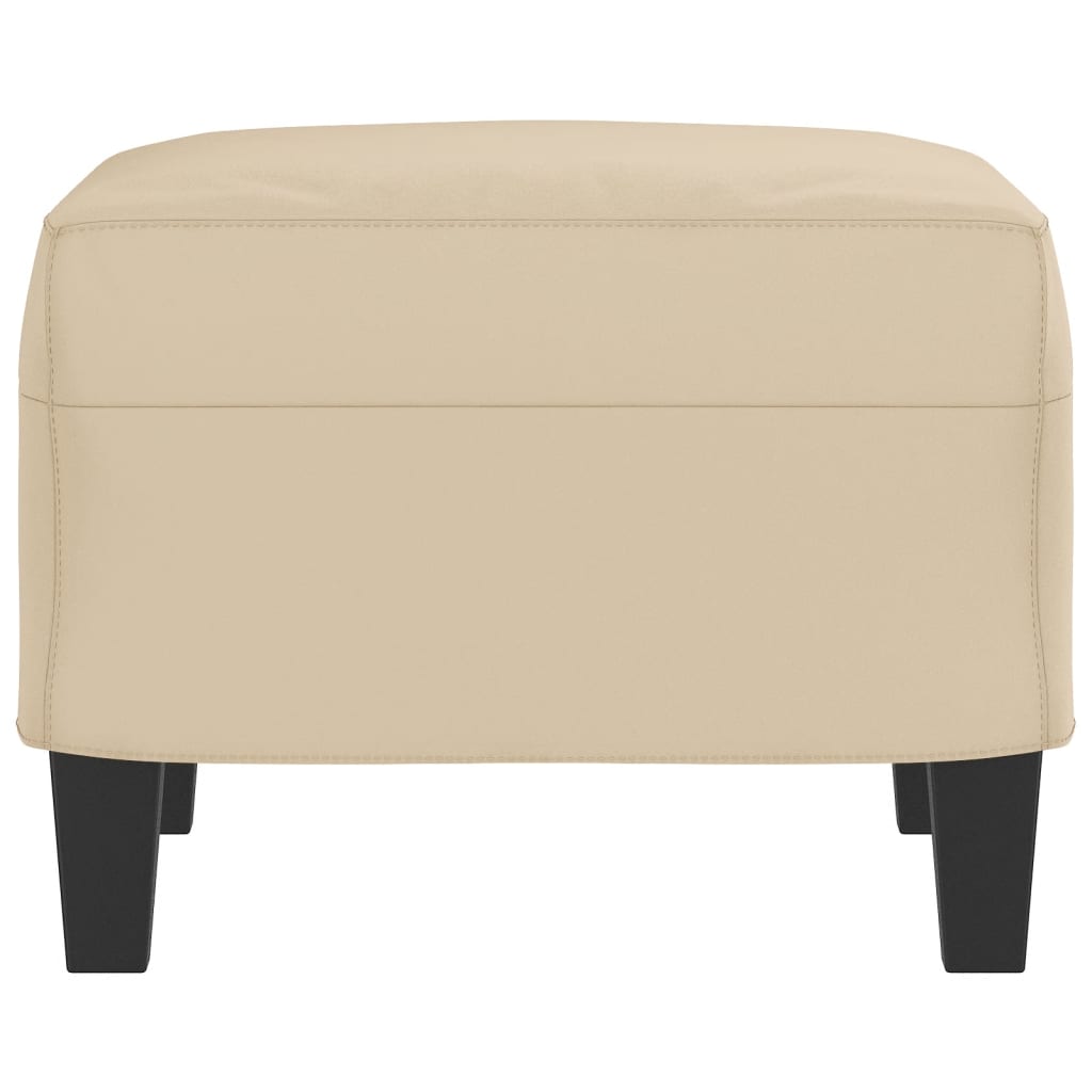 Voetenbank 60x50x41 cm microvezelstof crèmekleurig is nu te koop bij PeponiXL, paradijselijk wonen!