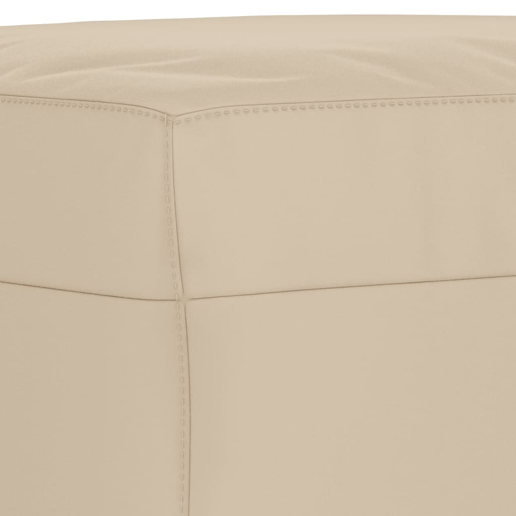 Voetenbank 60x50x41 cm microvezelstof crèmekleurig is nu te koop bij PeponiXL, paradijselijk wonen!