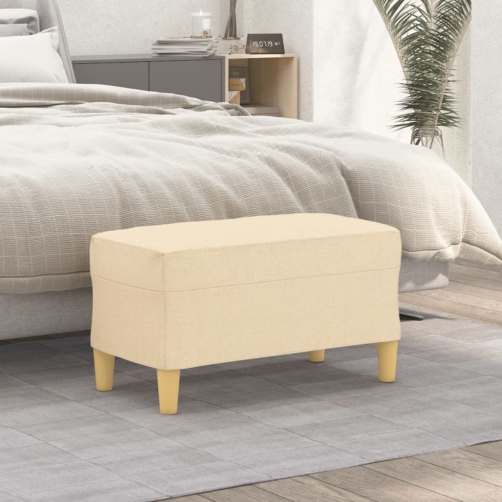 Bankje 70x35x41 cm stof crèmekleurig is nu te koop bij PeponiXL, paradijselijk wonen!