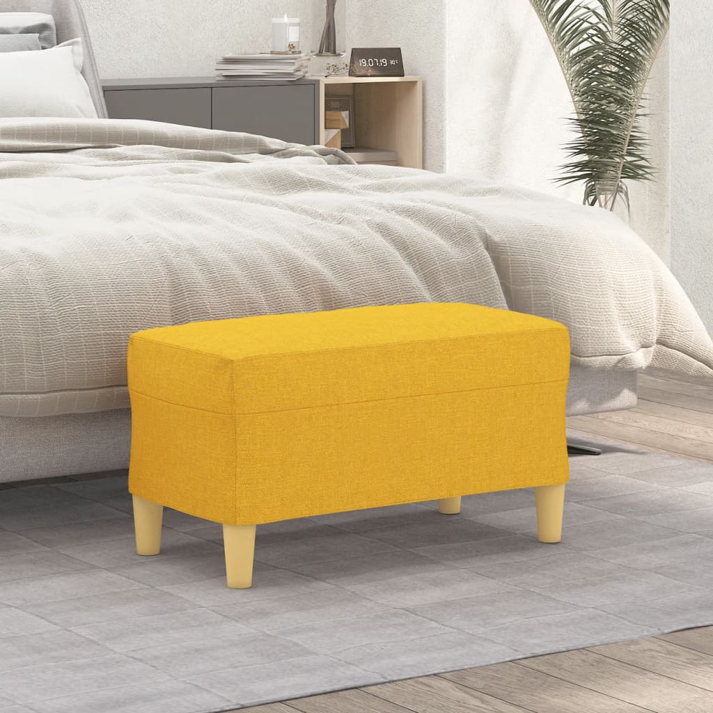 Bankje 70x35x41 cm stof lichtgeel is nu te koop bij PeponiXL, paradijselijk wonen!