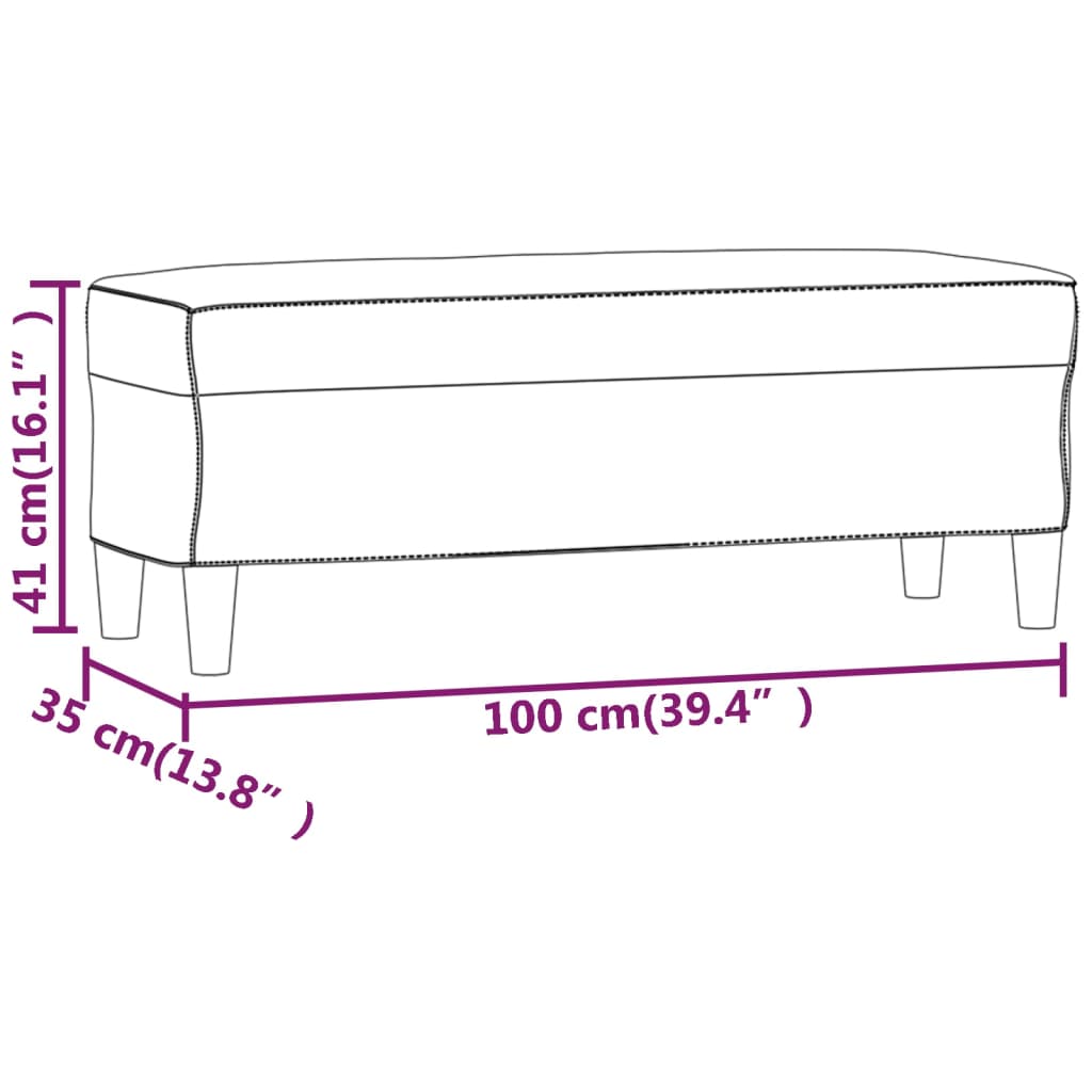 Bankje 100x35x41 cm stof lichtgrijs is nu te koop bij PeponiXL, paradijselijk wonen!
