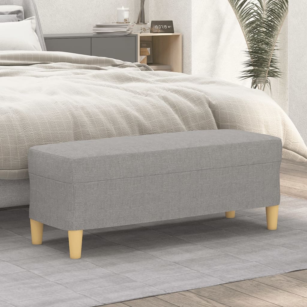 Bankje 100x35x41 cm stof lichtgrijs is nu te koop bij PeponiXL, paradijselijk wonen!