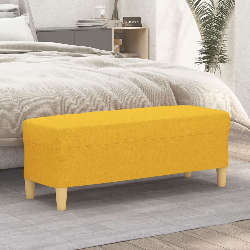Bankje 100x35x41 cm stof lichtgeel is nu te koop bij PeponiXL, paradijselijk wonen!