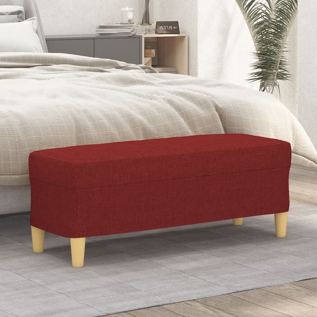 Bankje 100x35x41 cm stof wijnrood is nu te koop bij PeponiXL, paradijselijk wonen!