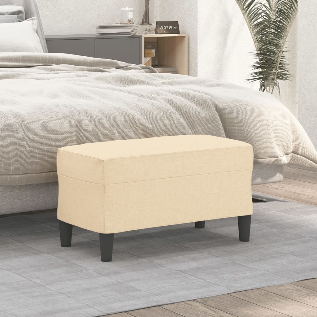 Bankje 70x35x41 cm stof crèmekleurig is nu te koop bij PeponiXL, paradijselijk wonen!