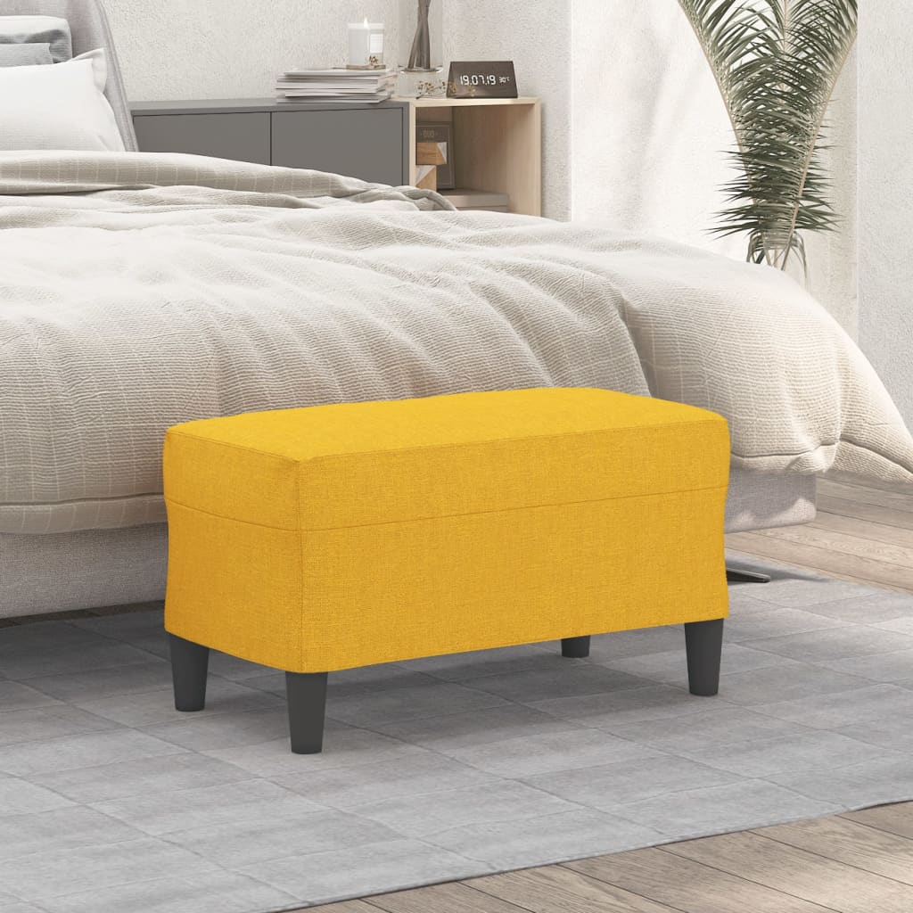 Bankje 70x35x41 cm stof lichtgeel is nu te koop bij PeponiXL, paradijselijk wonen!