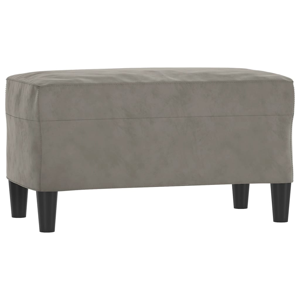Bankje 70x35x41 cm fluweel lichtgrijs is nu te koop bij PeponiXL, paradijselijk wonen!