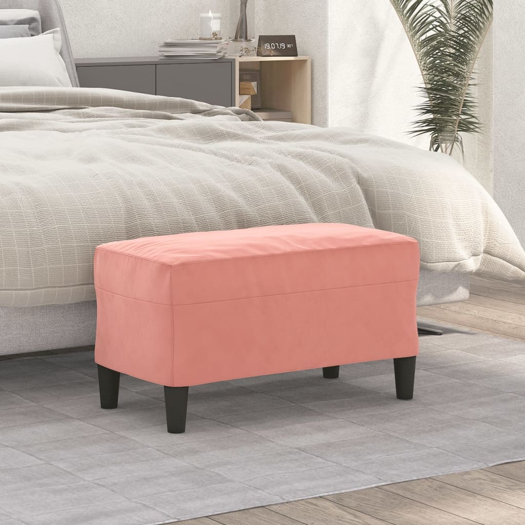 Bankje 70x35x41 cm fluweel roze is nu te koop bij PeponiXL, paradijselijk wonen!
