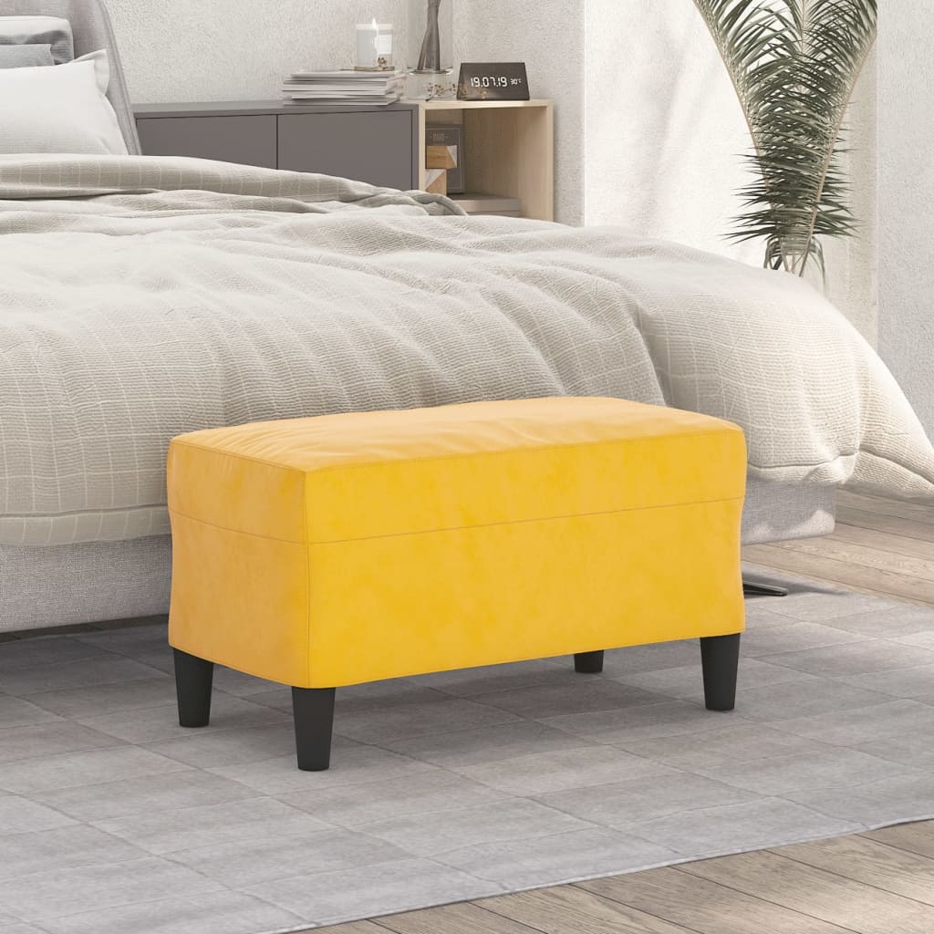 Bankje 70x35x41 cm fluweel geel is nu te koop bij PeponiXL, paradijselijk wonen!