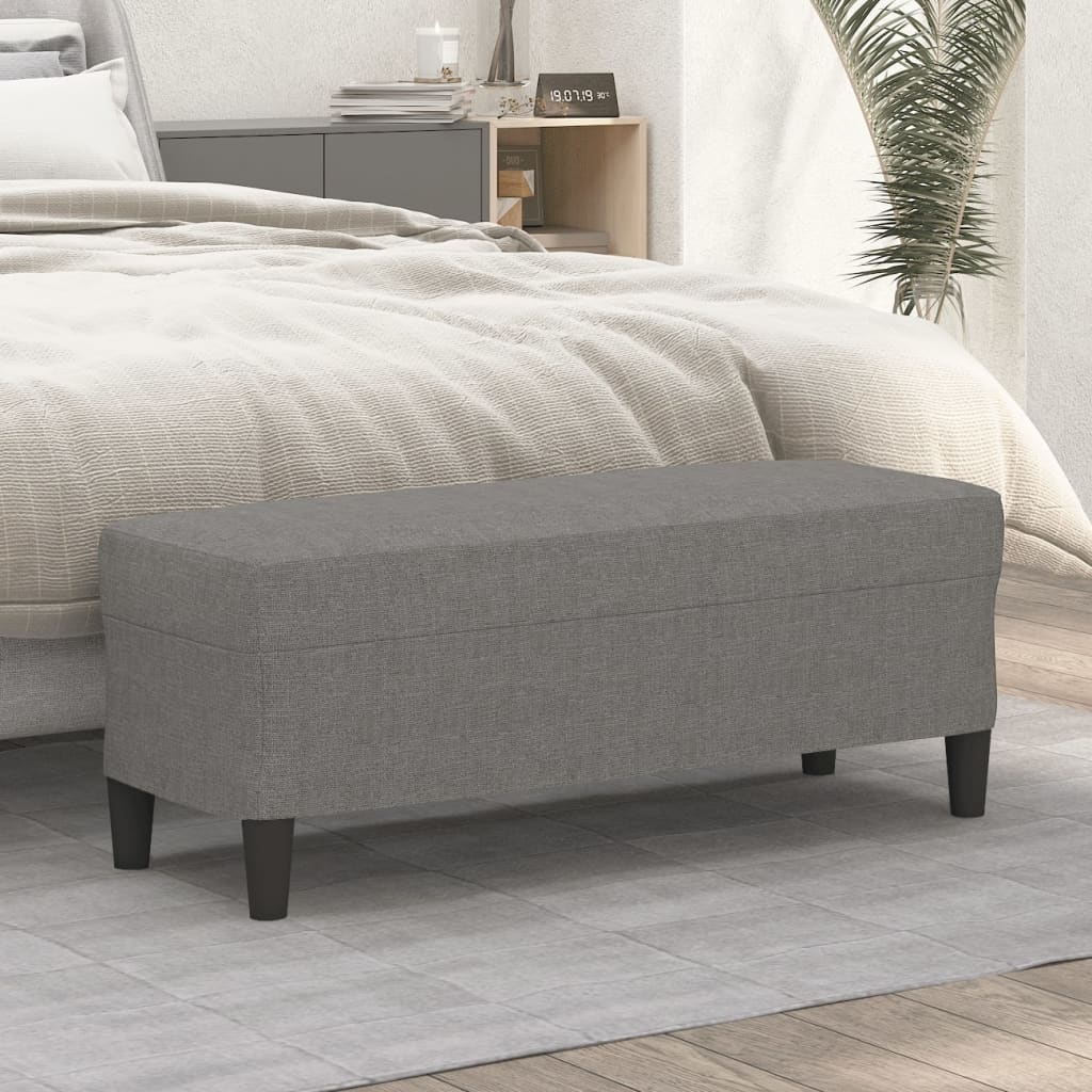 Bankje 100x35x41 cm stof donkergrijs is nu te koop bij PeponiXL, paradijselijk wonen!