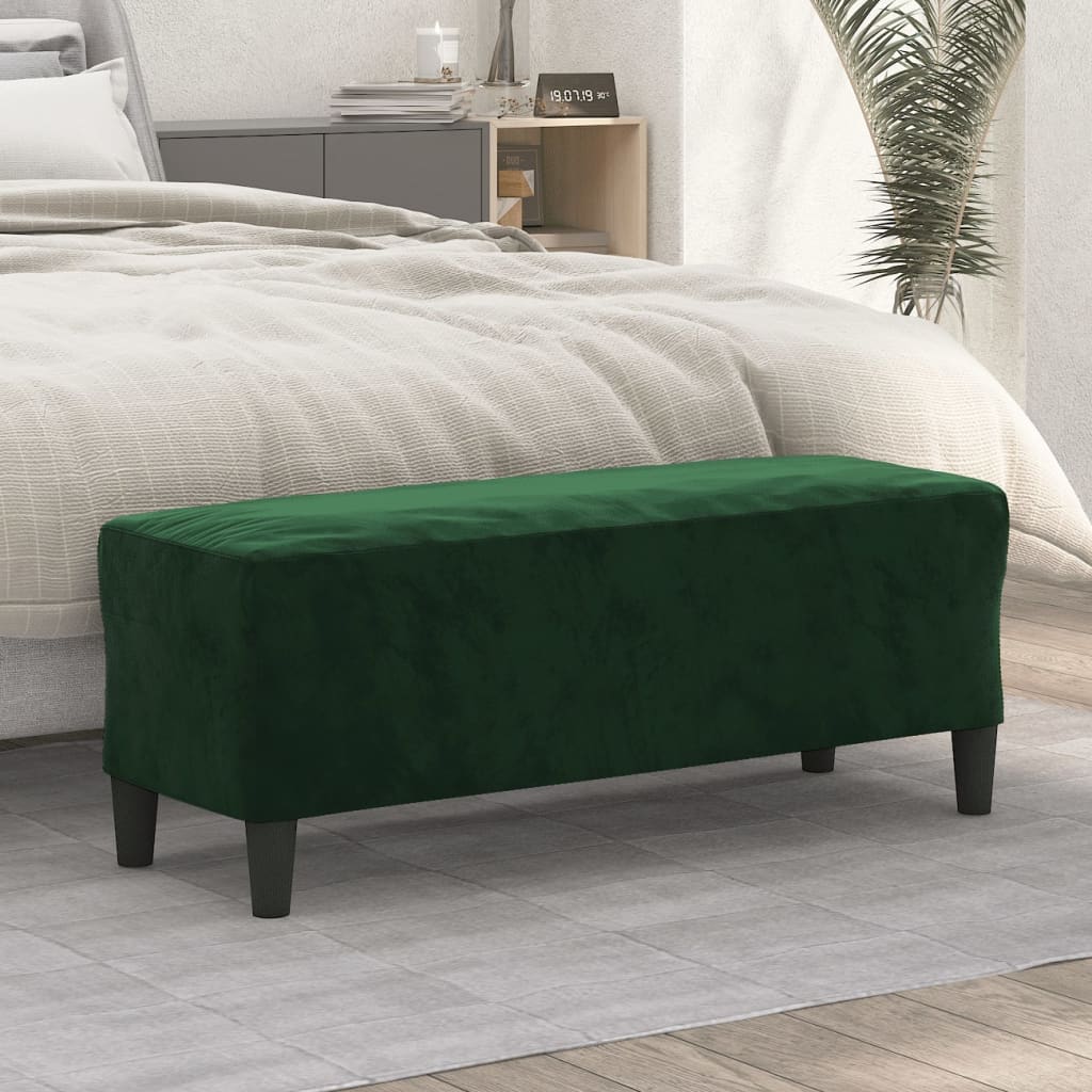 Bankje 100x35x41 cm fluweel donkergroen is nu te koop bij PeponiXL, paradijselijk wonen!