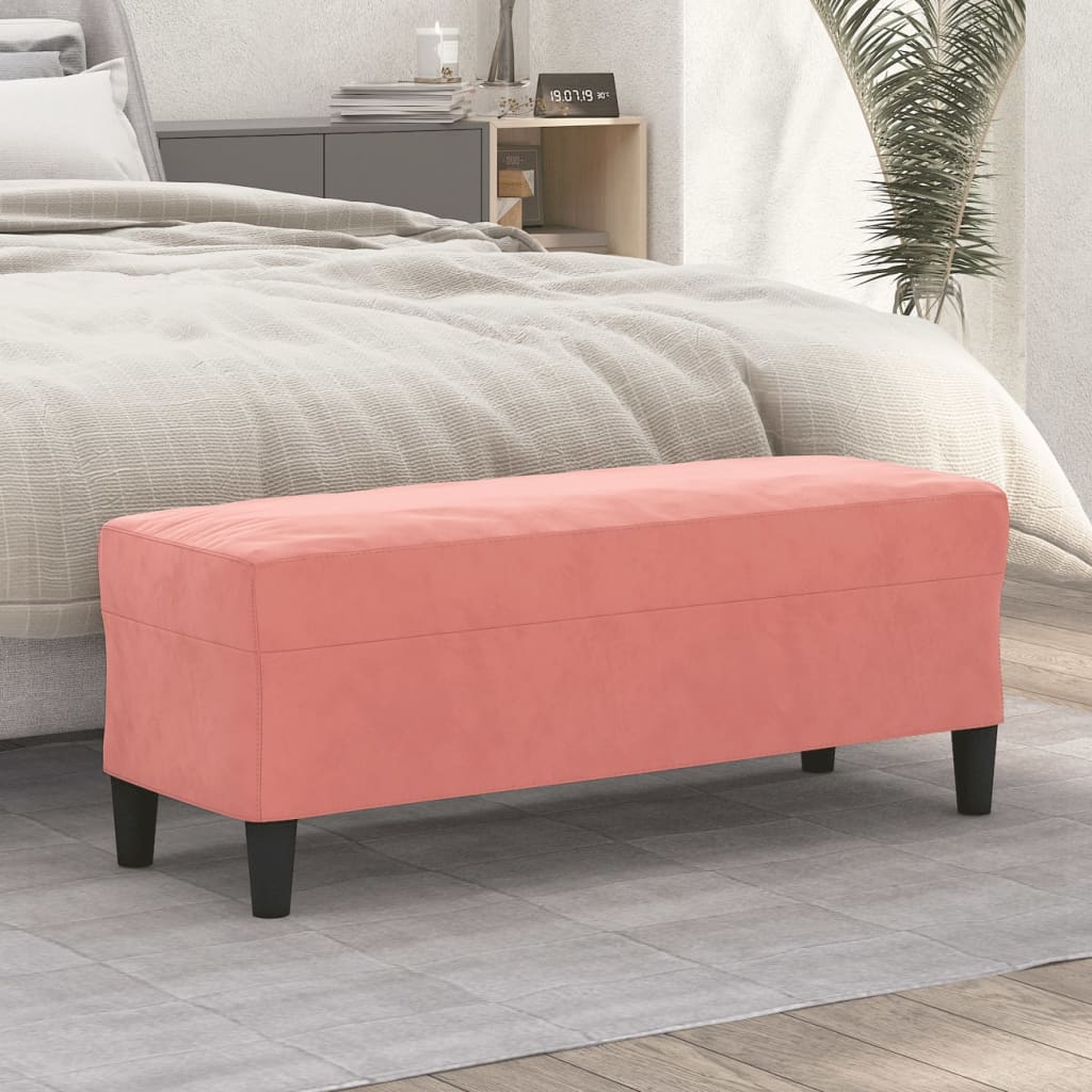 Bankje 100x35x41 cm fluweel roze is nu te koop bij PeponiXL, paradijselijk wonen!