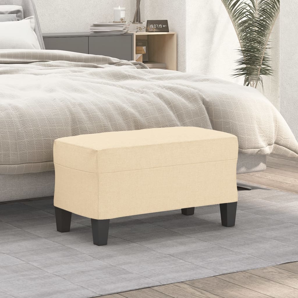Bankje 70x35x41 cm stof crèmekleurig is nu te koop bij PeponiXL, paradijselijk wonen!