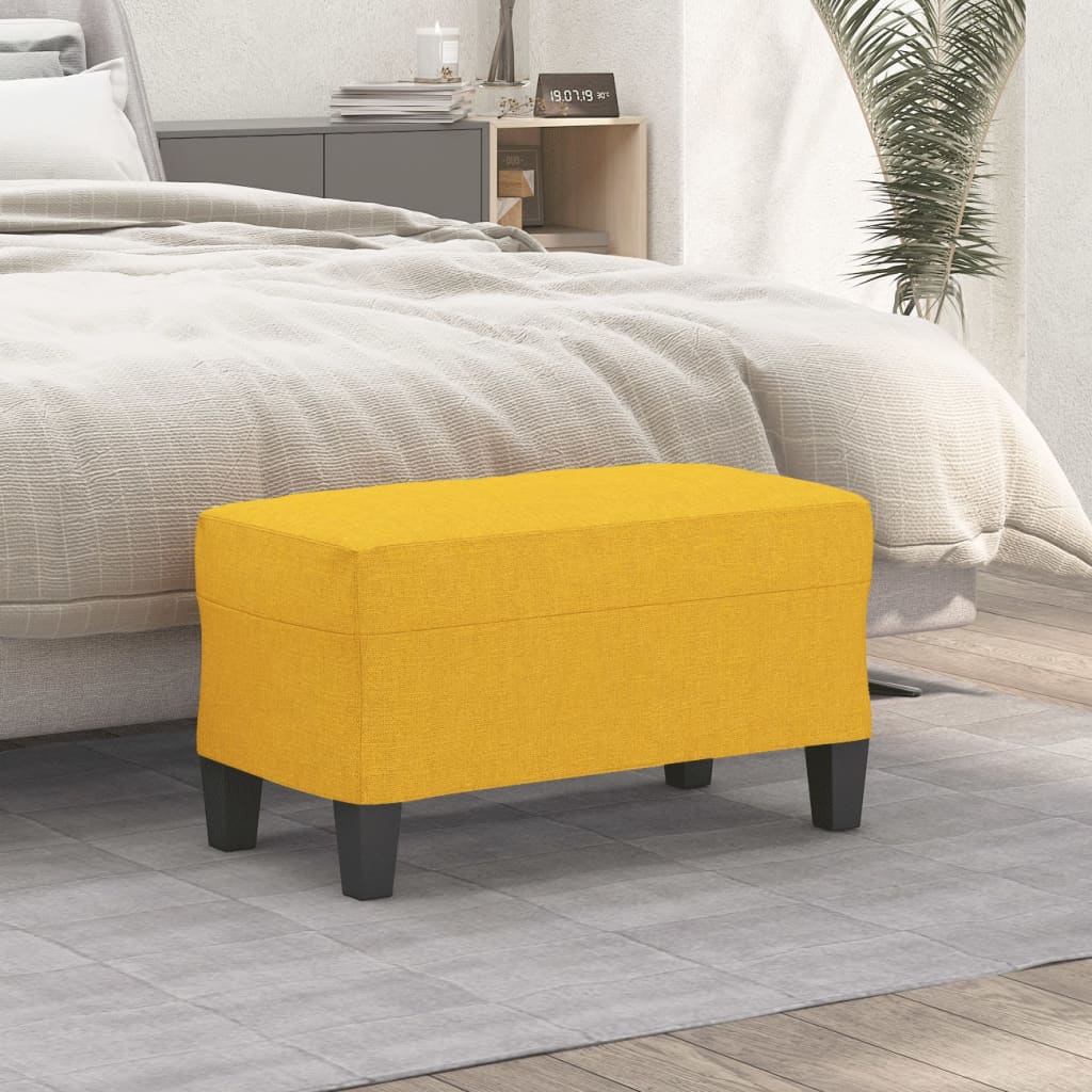 Bankje 70x35x41 cm stof lichtgeel is nu te koop bij PeponiXL, paradijselijk wonen!