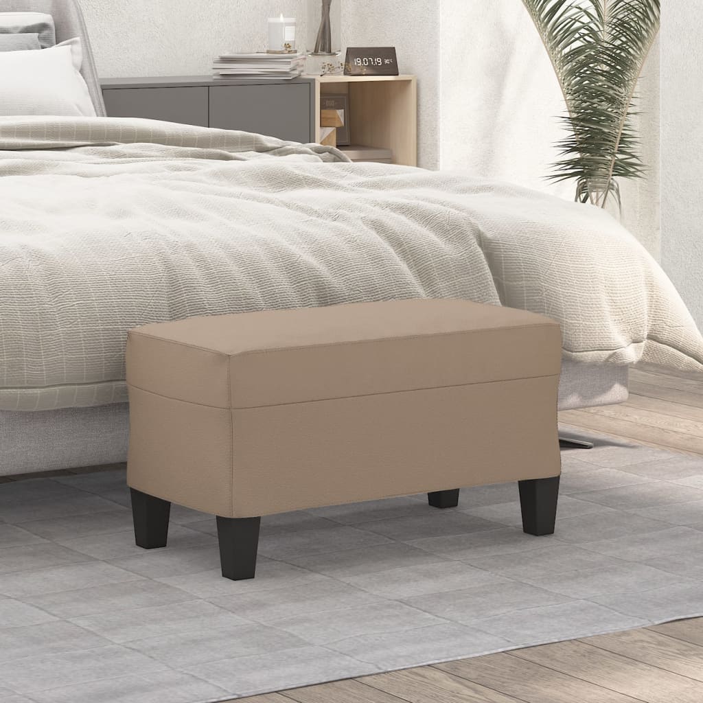 Bankje 70x35x41 cm kunstleer cappuccinokleurig is nu te koop bij PeponiXL, paradijselijk wonen!