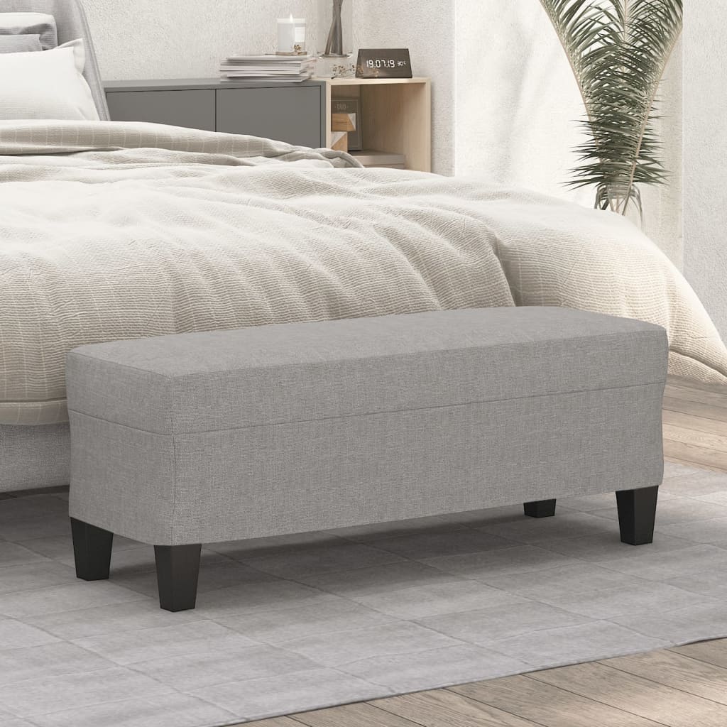 Bankje 100x35x41 cm stof lichtgrijs is nu te koop bij PeponiXL, paradijselijk wonen!