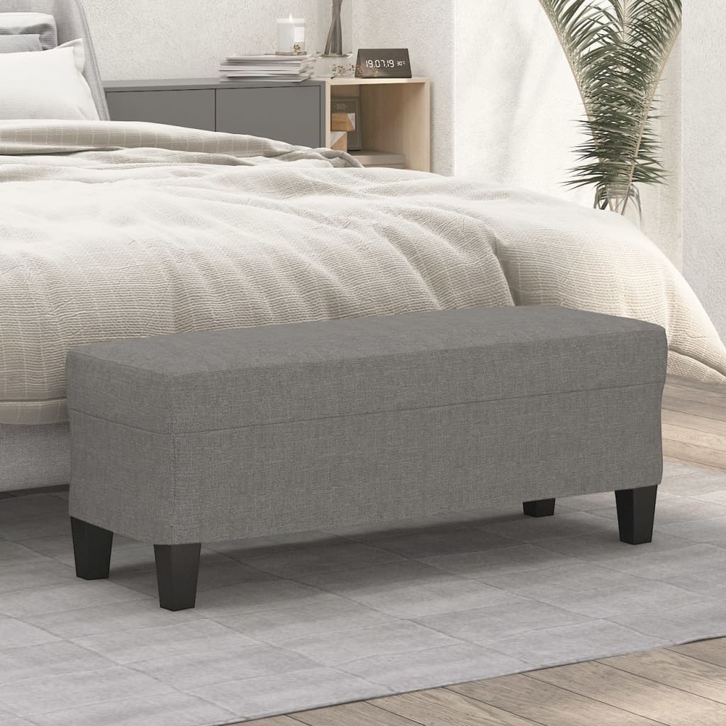 Bankje 100x35x41 cm stof donkergrijs is nu te koop bij PeponiXL, paradijselijk wonen!