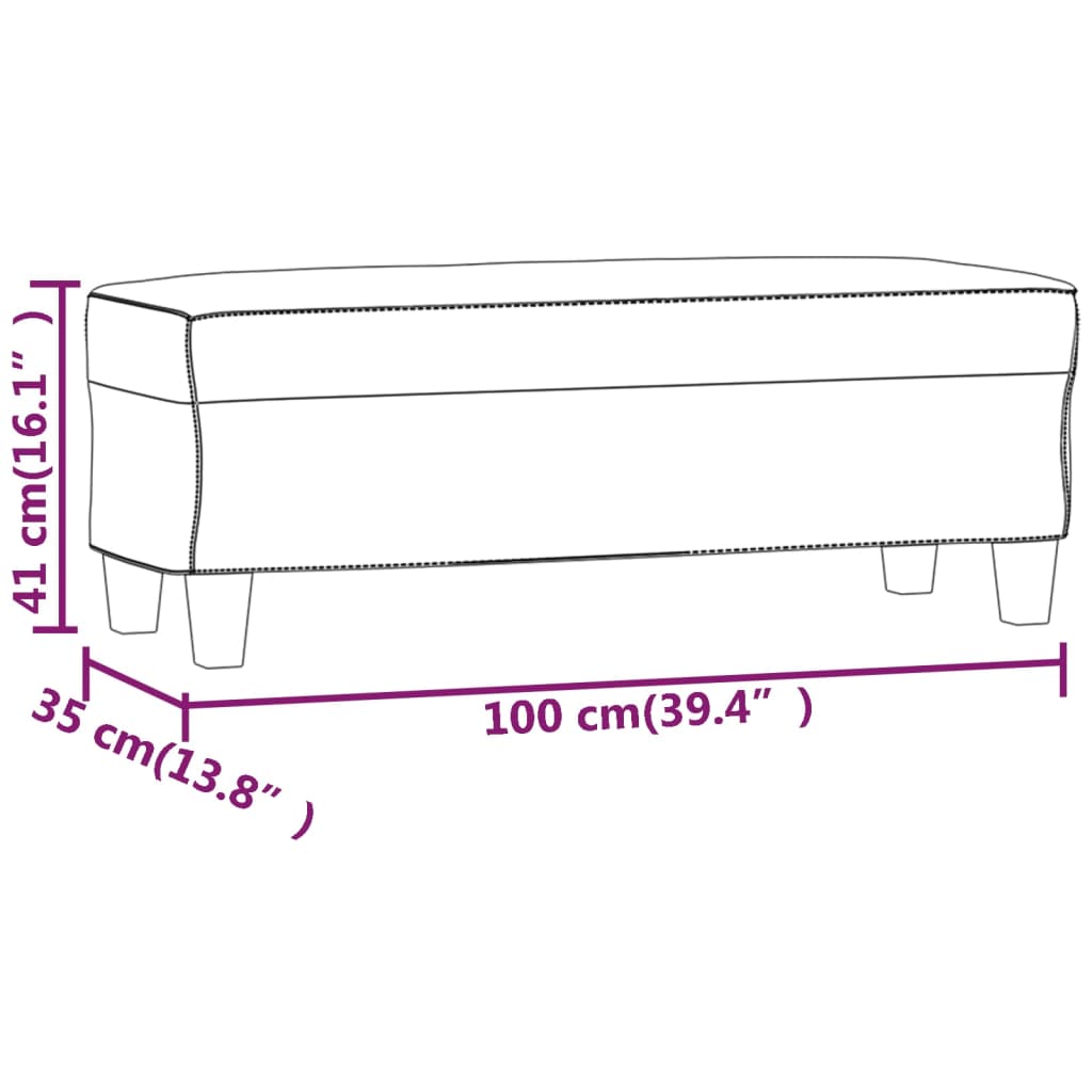 Bankje 100x35x41 cm stof zwart is nu te koop bij PeponiXL, paradijselijk wonen!