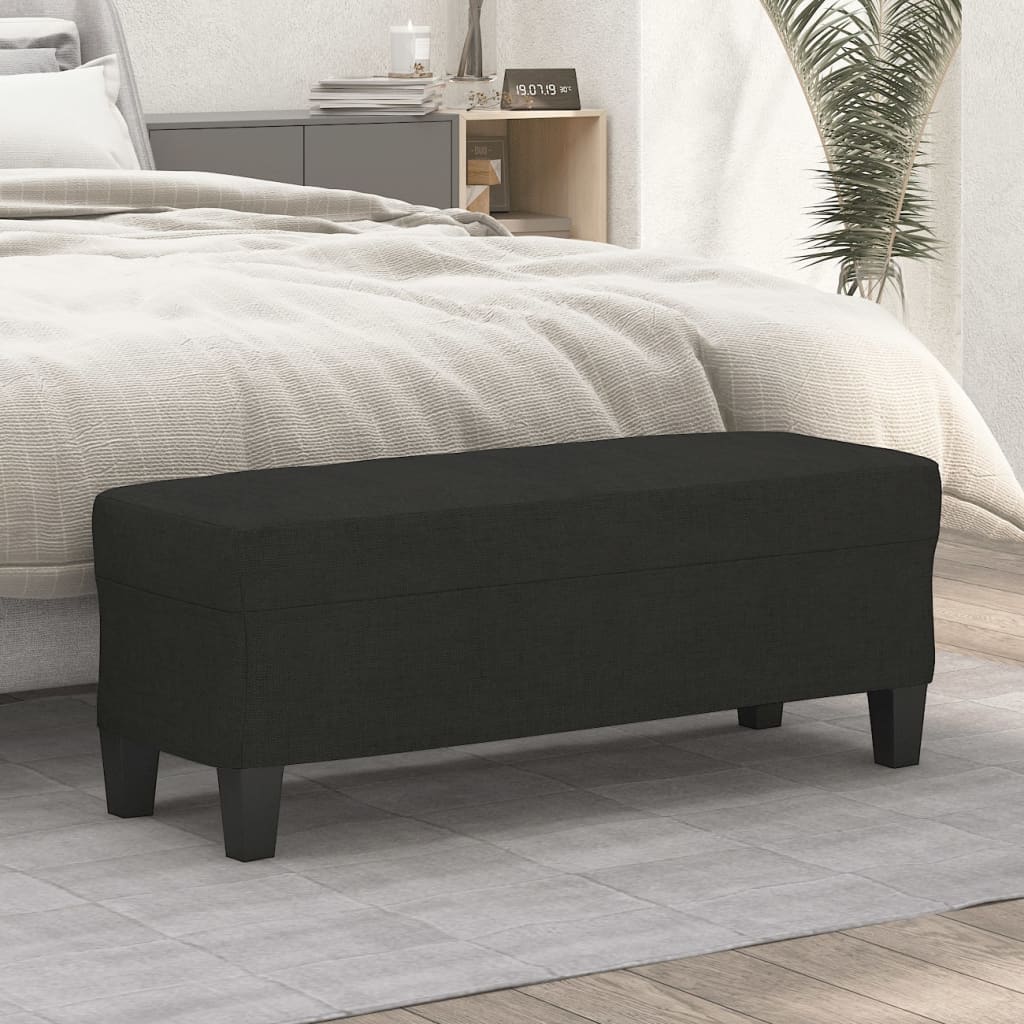 Bankje 100x35x41 cm stof zwart is nu te koop bij PeponiXL, paradijselijk wonen!