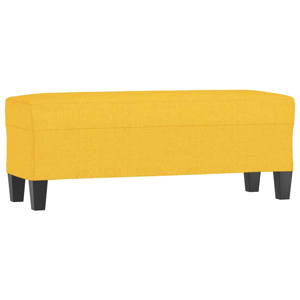 Bankje 100x35x41 cm stof lichtgeel is nu te koop bij PeponiXL, paradijselijk wonen!