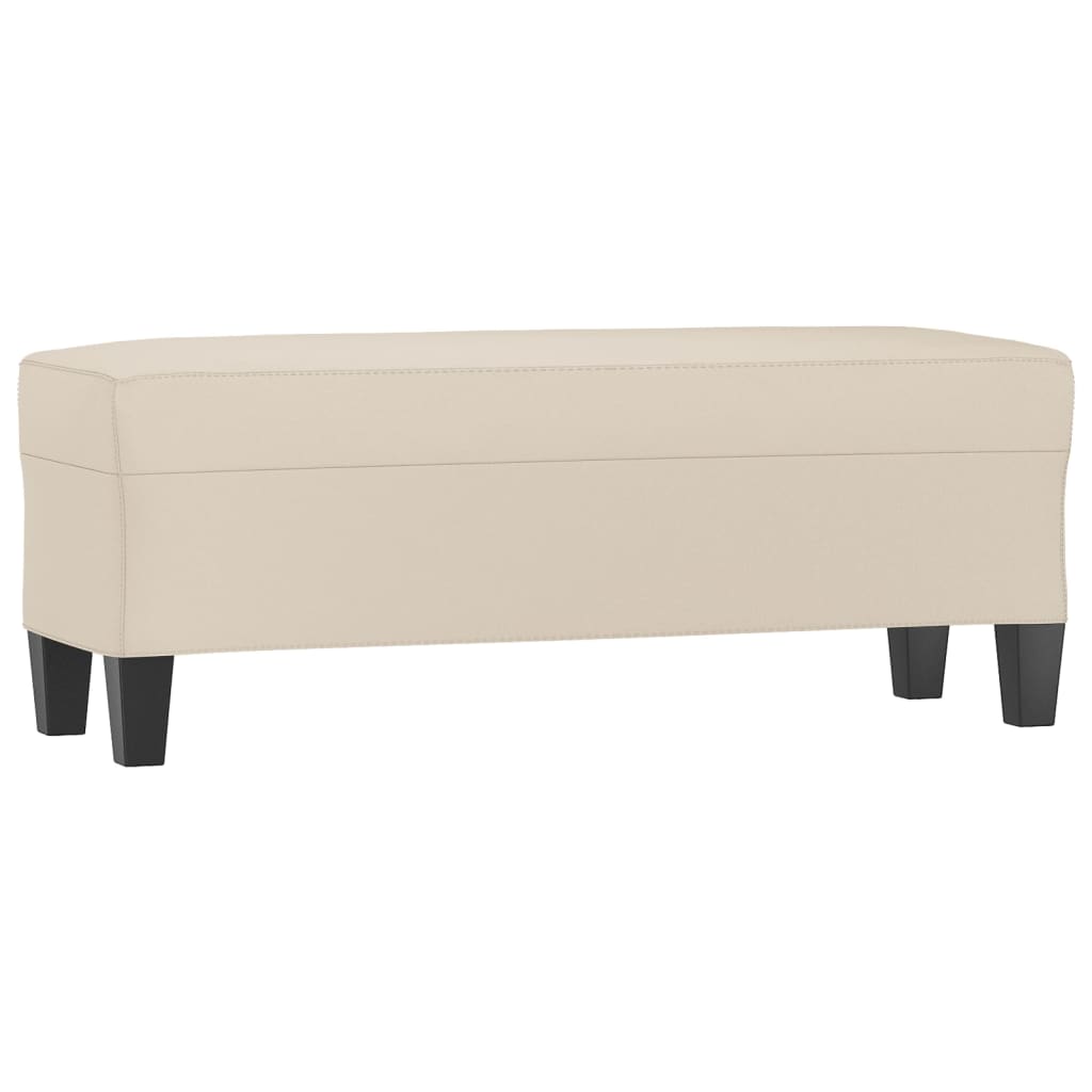 Bankje 100x35x41 cm microvezelstof crèmekleurig is nu te koop bij PeponiXL, paradijselijk wonen!
