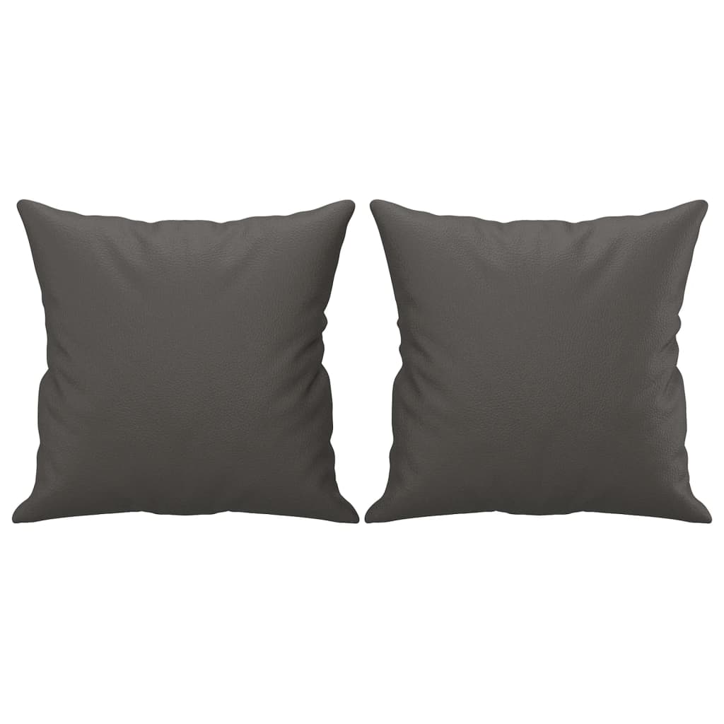 Sierkussens 2 st 40x40 cm kunstleer grijs is nu te koop bij PeponiXL, paradijselijk wonen!