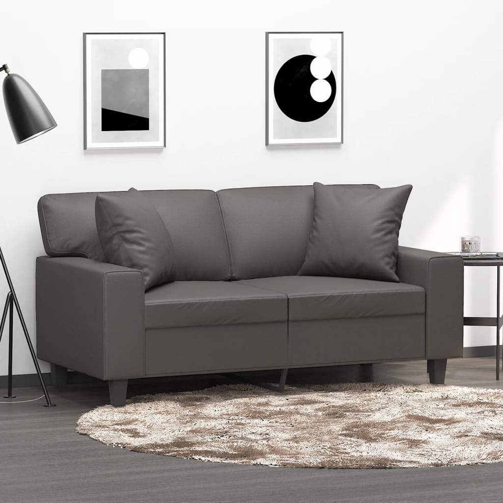 Sierkussens 2 st 40x40 cm kunstleer grijs is nu te koop bij PeponiXL, paradijselijk wonen!