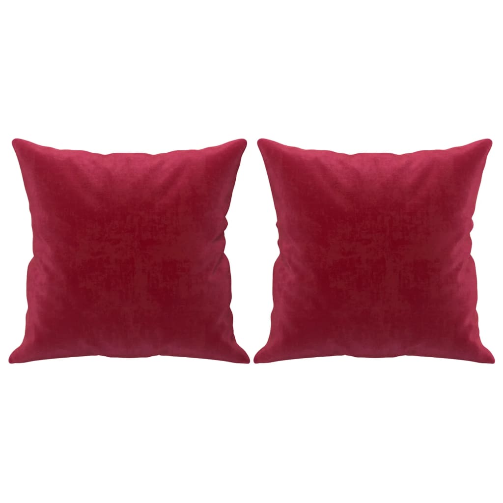 Sierkussens 2 st 40x40 cm fluweel wijnrood is nu te koop bij PeponiXL, paradijselijk wonen!