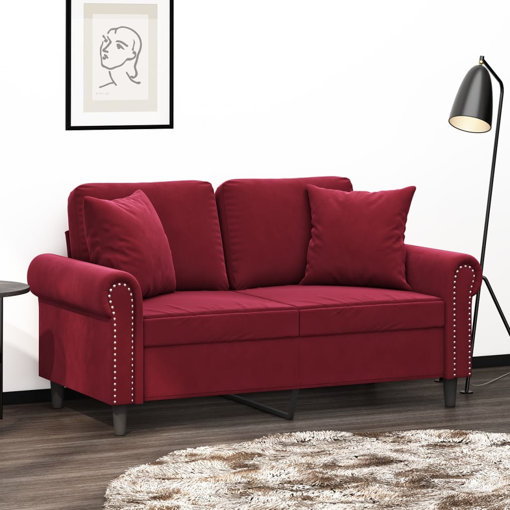 Sierkussens 2 st 40x40 cm fluweel wijnrood is nu te koop bij PeponiXL, paradijselijk wonen!