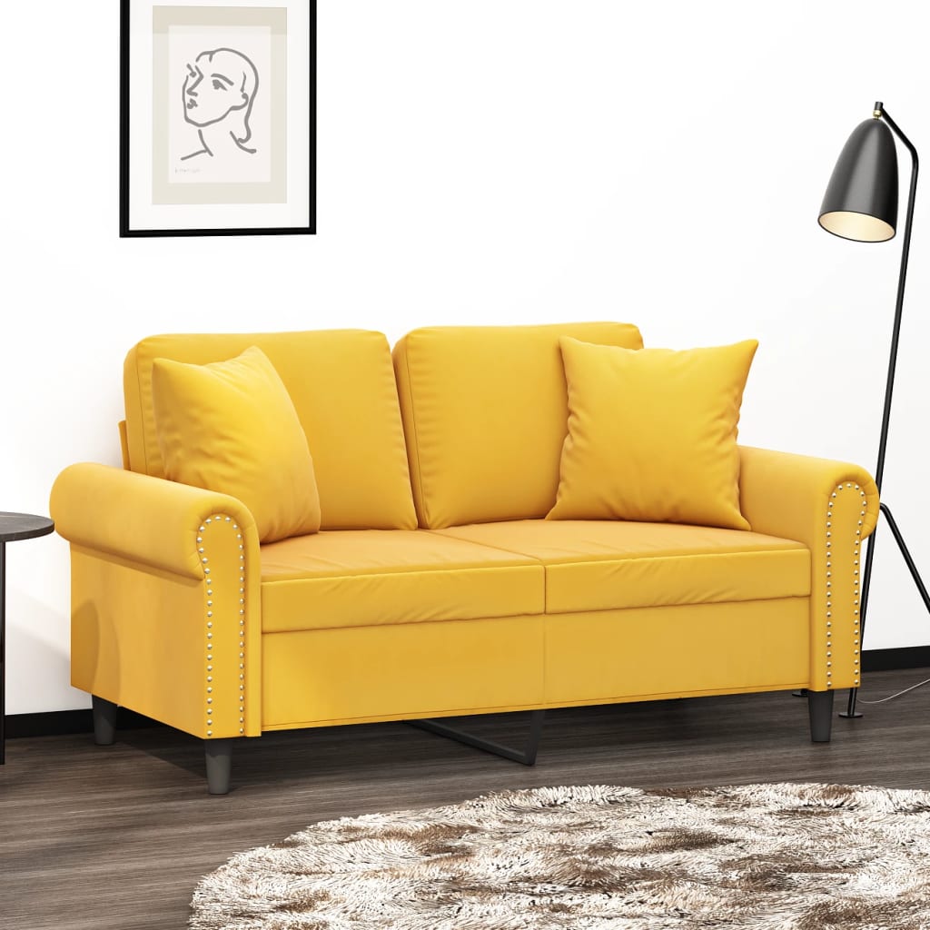 Sierkussens 2 st 40x40 cm fluweel geel is nu te koop bij PeponiXL, paradijselijk wonen!