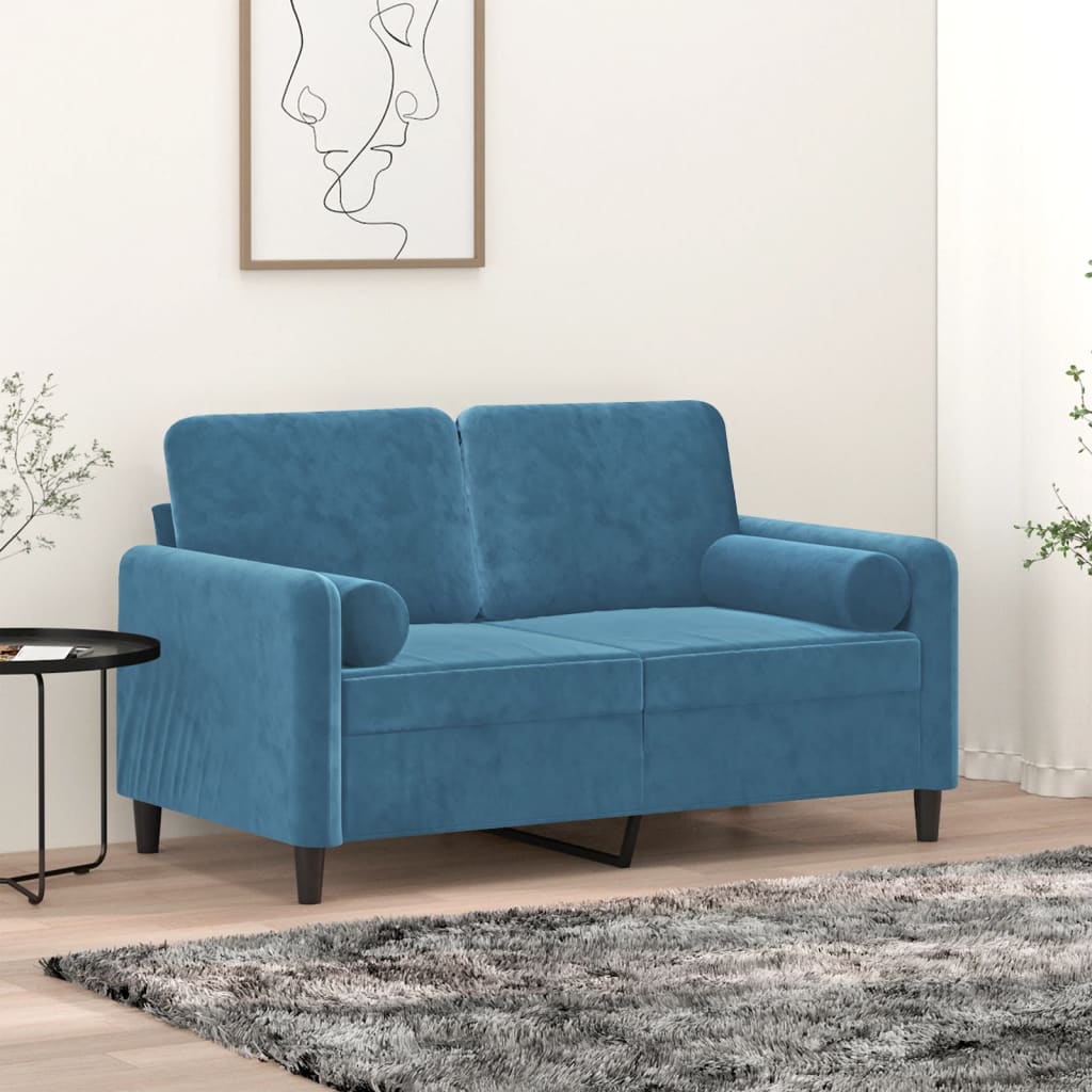 Sierkussens 2 st 15x50 cm fluweel blauw is nu te koop bij PeponiXL, paradijselijk wonen!