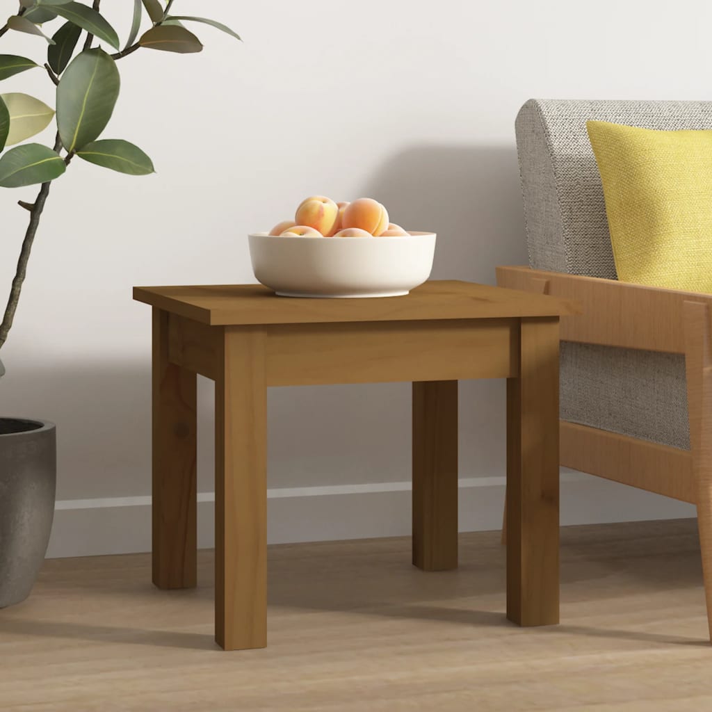 Salontafel 35x35x30 cm massief grenenhout honingbruin is nu te koop bij PeponiXL, paradijselijk wonen!