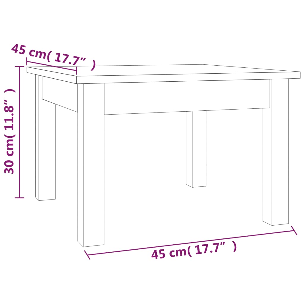 Salontafel 45x45x30 cm massief grenenhout honingbruin is nu te koop bij PeponiXL, paradijselijk wonen!