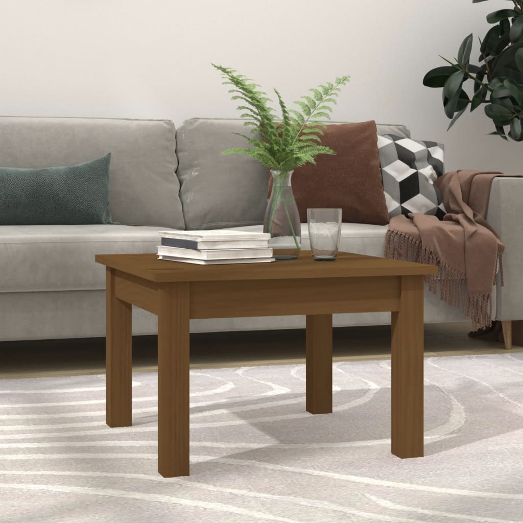 Salontafel 45x45x30 cm massief grenenhout honingbruin is nu te koop bij PeponiXL, paradijselijk wonen!