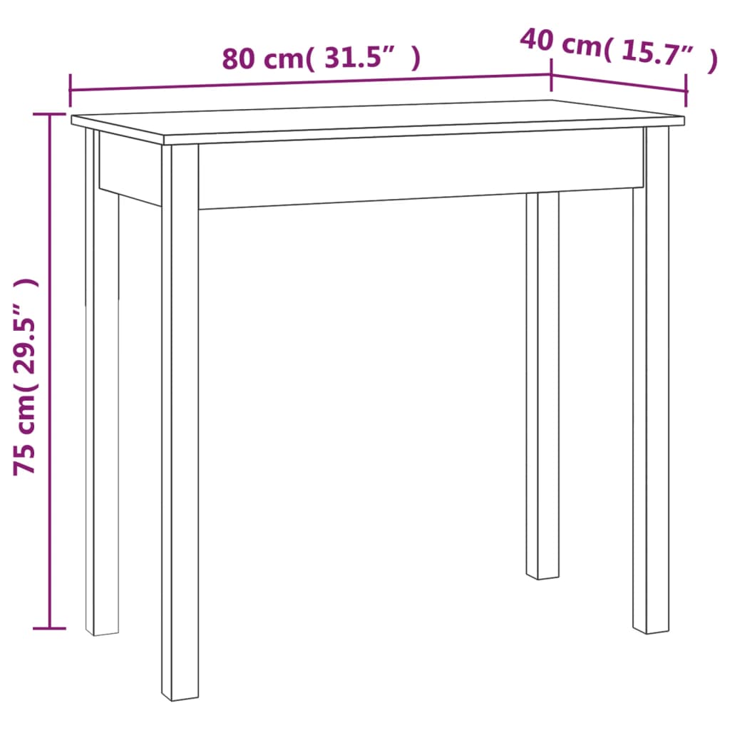 Wandtafel 80x40x75 cm massief grenenhout is nu te koop bij PeponiXL, paradijselijk wonen!